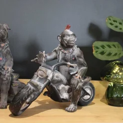 Statuette animal motard en polyrésine (Singe)