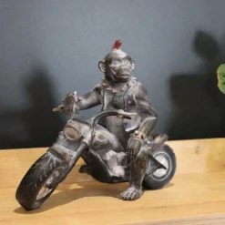 Statuette animal motard en polyrésine (Singe)