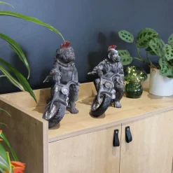 Statuette animal motard en polyrésine (Singe)