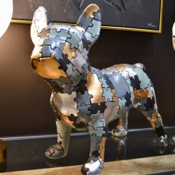 Statuette bouledogue debout en polyrésine Puzzle