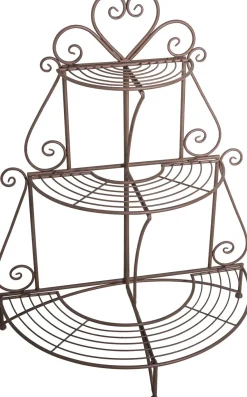 Support à plantes en fer 3 niveaux Arabesque