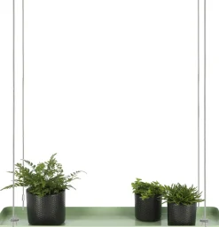 Support à plantes rectangulaire à suspendre vert (Longueur de 58 cm)