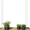 Support à plantes rectangulaire à suspendre doré (Longueur de 58 cm)