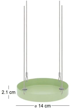 Support à plantes rond à suspendre vert (Diamètre de 14 cm)