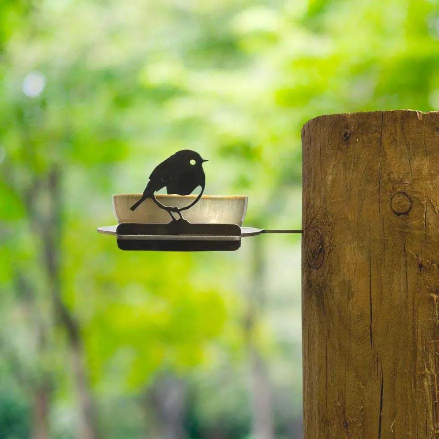 Support pour bol mangeoire en acier corten Bird