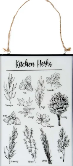 Tableau en verre herbes aromatiques