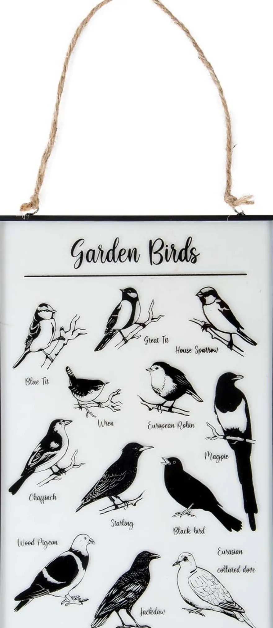 Tableau en verre oiseaux du jardin