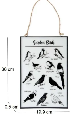 Tableau en verre oiseaux du jardin