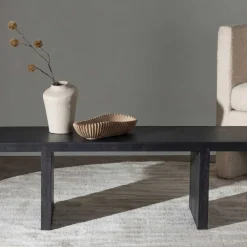 Table basse en hévéa 120 x 38 cm Yakunik