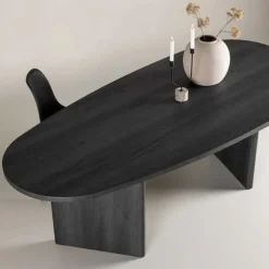 Table de repas ovale 220 x 100 cm Grönvik (Noir)