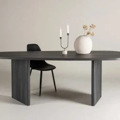 Table de repas ovale 220 x 100 cm Grönvik (Noir)