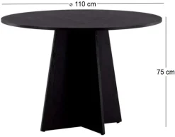 Table de repas ronde ⌀110 cm Bootcut (Noir)