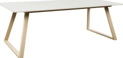 Table de repas 200 x 90 cm en pierre frittée Estelle (Beige)