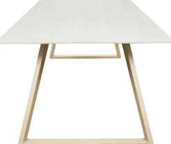 Table de repas 200 x 90 cm en pierre frittée Estelle (Beige)