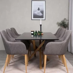 Table de repas 90 x 180 cm Piazza (Noir, Marron)