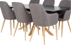 Table de repas 90 x 180 cm Piazza (Noir, Marron)