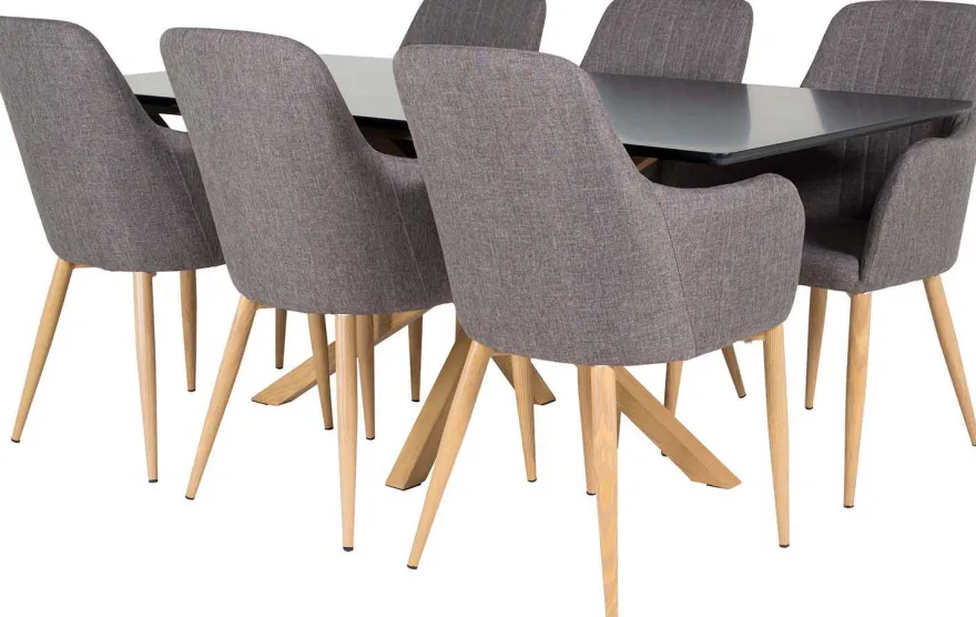 Table de repas 90 x 180 cm Piazza (Noir, Marron)
