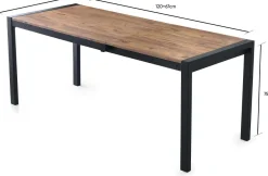 Table repas extensible en aggloméré et métal Silva