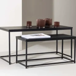 Tables gigognes en MDF et acier Staal