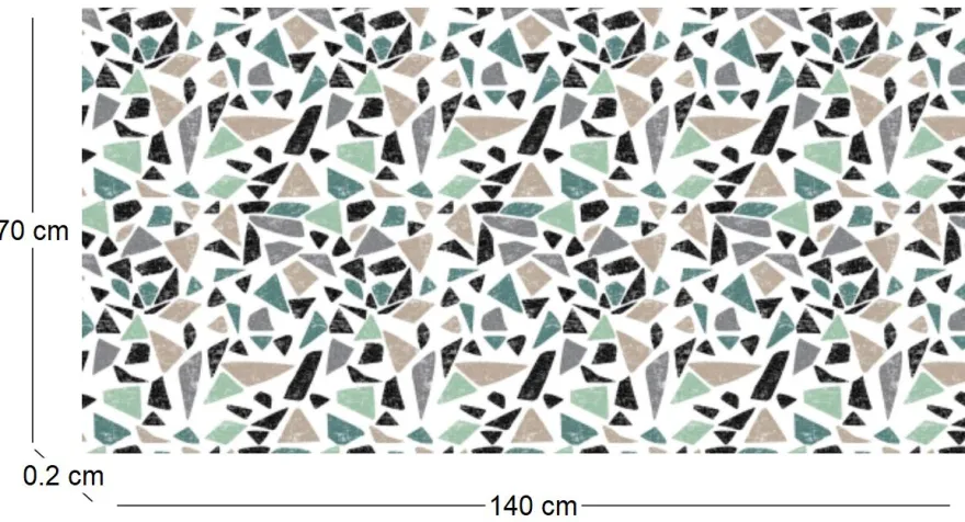 Tapis en vinyle effet mosaique vert (140 x 70 cm)