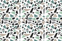 Tapis en vinyle effet mosaique vert (90 x 60 cm)