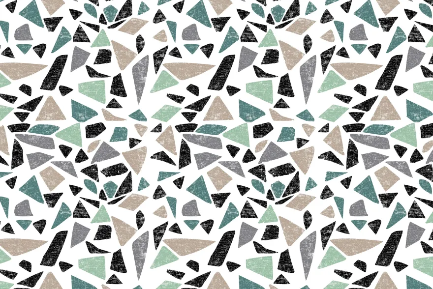 Tapis en vinyle effet mosaique vert (90 x 60 cm)