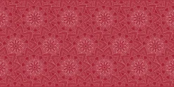 Tapis en vinyle fleurs mandala rouge (140 x 70 cm)