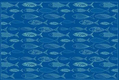 Tapis en vinyle motifs poissons (60 x 40 cm)