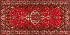Tapis en vinyle vintage Persan rouge (140 x 70 cm)