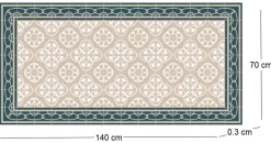 Tapis intérieur carreaux de ciment effet rosaces (140 x 70 cm)
