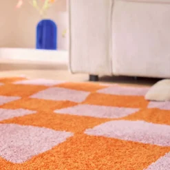 Tapis intérieur à poils longs Swing 383 orange (120 x 160 cm)
