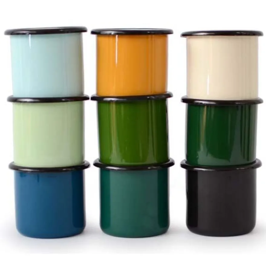 Tasses en émail coloré Classic (Lot de 3) (Bleu)