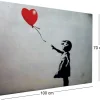 Toile décorative fille avec ballon 100 x 70 cm