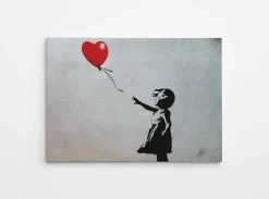 Toile décorative fille avec ballon 100 x 70 cm