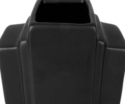 Vase en céramique Art rectangles 23 cm (Noir)