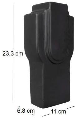 Vase en céramique Art rectangles 23 cm (Noir)