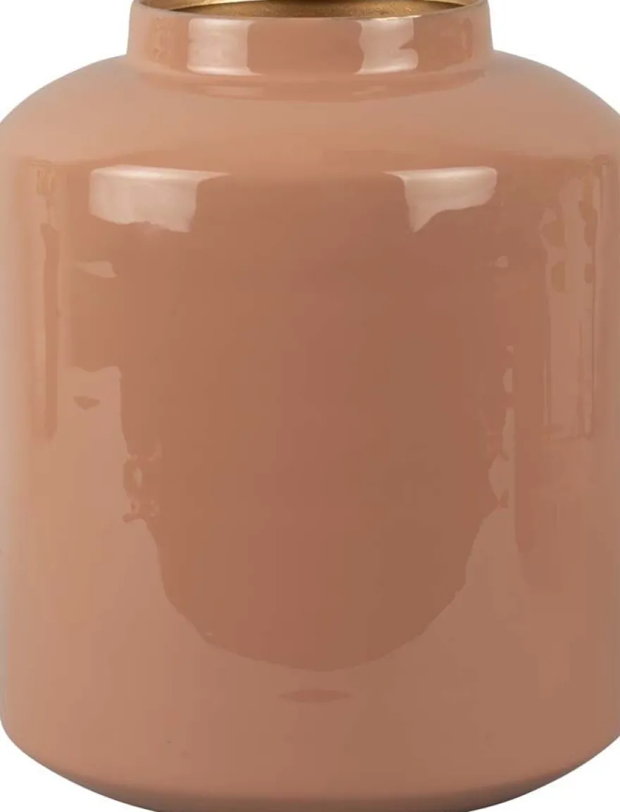 Vase en métal Enamel 19 x 23 cm (Rose pâle)