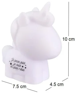 Veilleuse licorne éclairage rose Kids