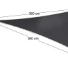 Voile d'ombrage triangulaire avec leds solaires intégrées Night and day (Ardoise)