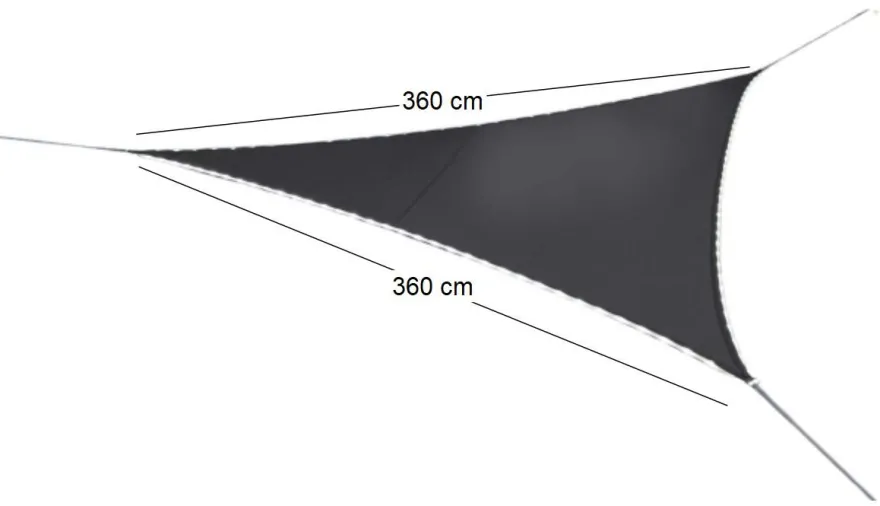 Voile d'ombrage triangulaire avec leds solaires intégrées Night and day (Ardoise)
